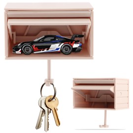 Velarionna Car Garage Key Holder with Opening Door, 3D Key Holder Wall Mount, Easy Installation Keys Rack for Entryway, Hallway, FrontDoor