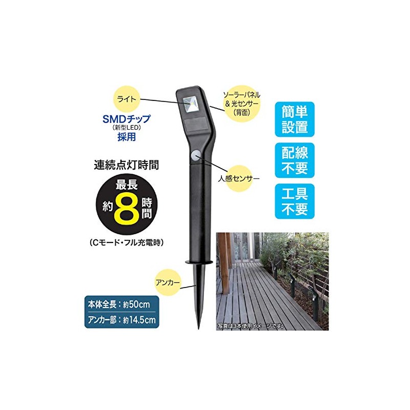 GOTO Solar LED Approach Light, Motion Sensor, Security Prevention, Garden
