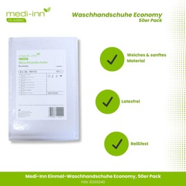 Medi-Inn+ Einmal-Waschhandschuhe Economy 15 x 22 cm (1 x 50 Stück)