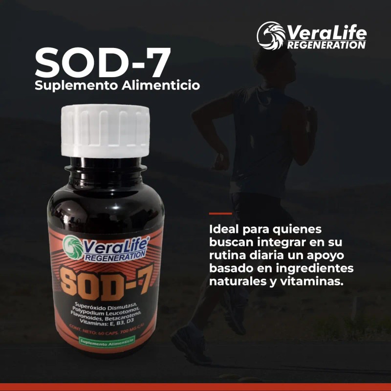 Sod-7 - Dismutasa Y Glutation Antioxidante - 60 Capsulas