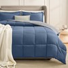 Homelike Moment Queen Comforter Set Blue/Grey, Lightweight Reversible Comforters Queen