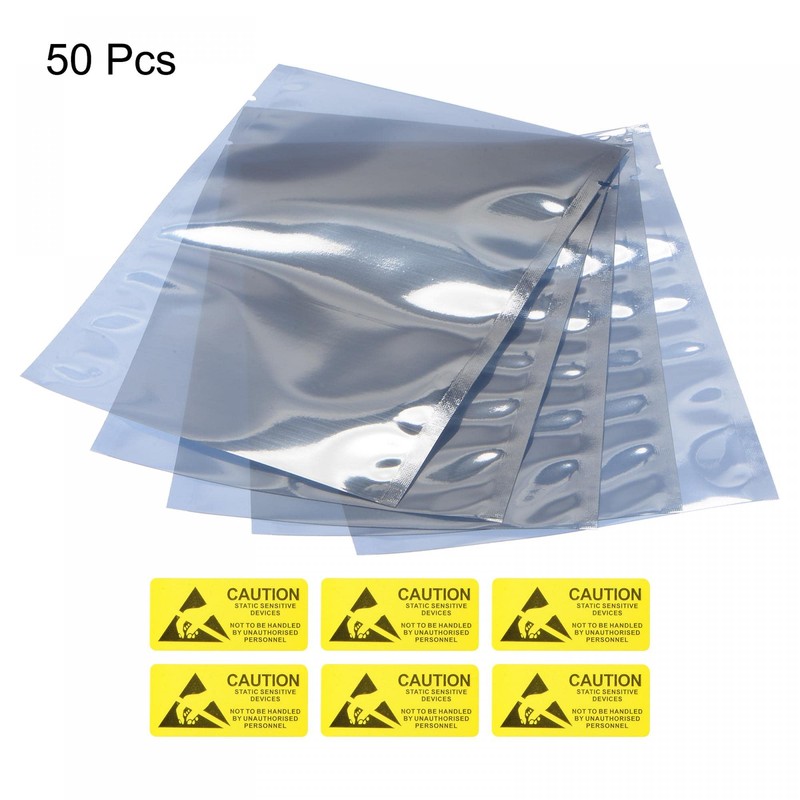 sourcing map Anti Static Bags Shielding Bag 50pcs 4.3x6inch(11x15cm) Open