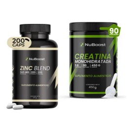 Zinc Blend Creatina Monohidratada Nuboost 200 Caps Y 450g Sabor Sin sabor
