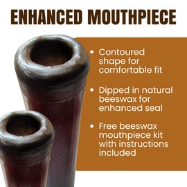 Solid Wood Didgeridoo, 52" Long with Beeswax Mouthpiece – Hand-Painted Dancing Lizard Design, Wind Instrument in Key of C-E, Instrument for Beginners and Intermediate Players, by World Percussion USA