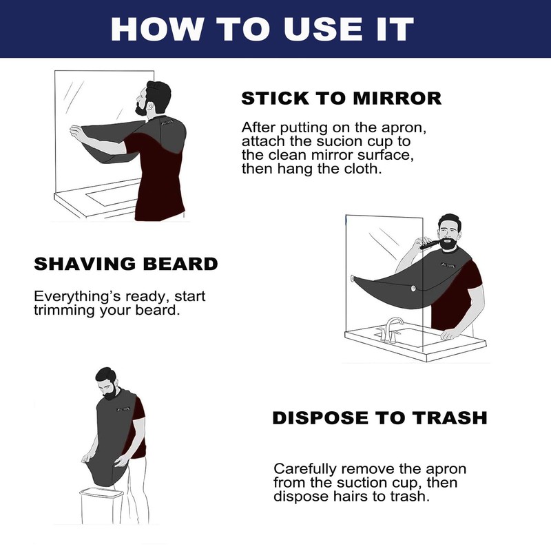 MODY RODY Beard Apron with Suction Cups & Beard Brush