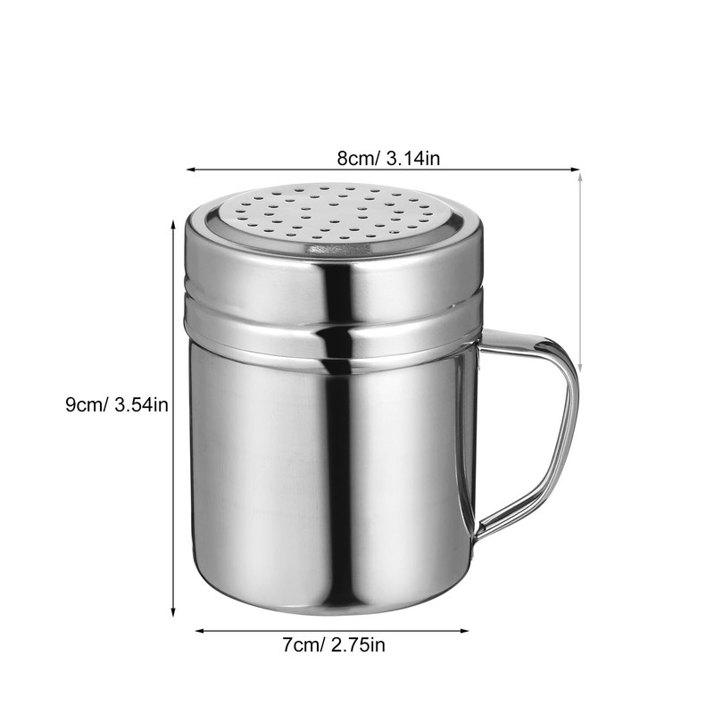 VALICLUD 2pcs Stainless Steel Shaker with Handle Seasoning Container for