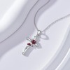 CTIEIP Rose Cross Necklace for Women with Diamonds 925 Sterling