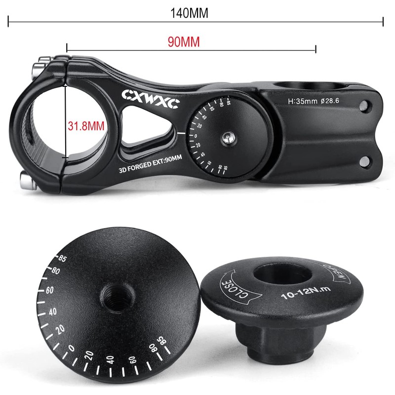 CXWXC Bicycle Handlebar Stem Adjustable Aluminium Alloy Handlebar Riser for