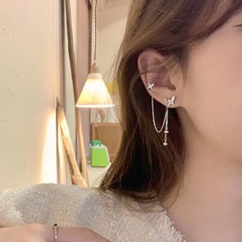 Pearl Ear Cuff Set - Chunky Cartilage Earrings, Helix Wrap Jewelry, Fake Clip-on Cuffs for Women - Stack Jewelry Stocking Stuffers