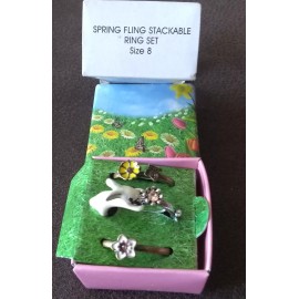 Avon Spring Fling Stackable Ring Set Size 8