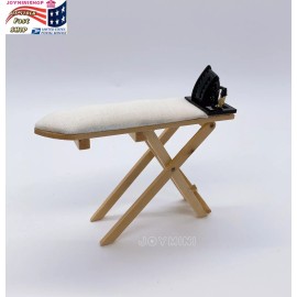 Unbranded 1:12 Miniature Dollhouse Victorian Wooden Ironing Board & Iron Cloth Heat Press