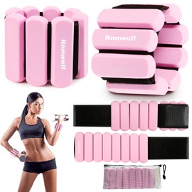 Rnnwolf Adjustable Wrist Ankle Weights 2lbs/Pair Men Women Silicone Wrist&Ankle Free Weight Bangle for Yoga Pilates Walking Running Fitness Strength Training