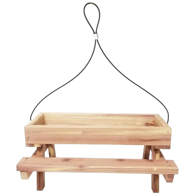 Cedar Picnic Table Bird Feeder - Made in USA