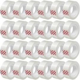 Turxayox 24 Rolls Transparent Tape Refills, Clear Tape, 3/4 x 800 Inches, Glossy Gift Wrapping Tapes for Dispenser, Office, School, Home