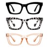 Hubeye 3 Pack Oprah Style Reading Glasses for Women Men