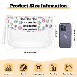 Funny Gifts for Women Clear Makeup Bag Christmas Birthday Gifts for Daughter Friend Sarcastic Present for Colleague Pvc Cosmetic Bag with Zipper Graduation Retirement Present Travel Toiletry Pouch