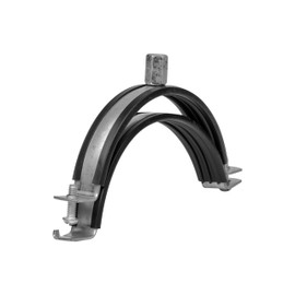 4 Inch / 100 mm Galvanized Pipe Hanger with Rubber - Conduit Mounting Clamp - PVC Tube Brackets - Metal Pipe Clamps - Tube Wall Mounting Bracket Clamp - Rigid Conduit Holder - 4In Pipe Clamp