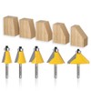 WSOOX 5PCS Chamfer Router Bits with 1/4" Shank Bevel Edge