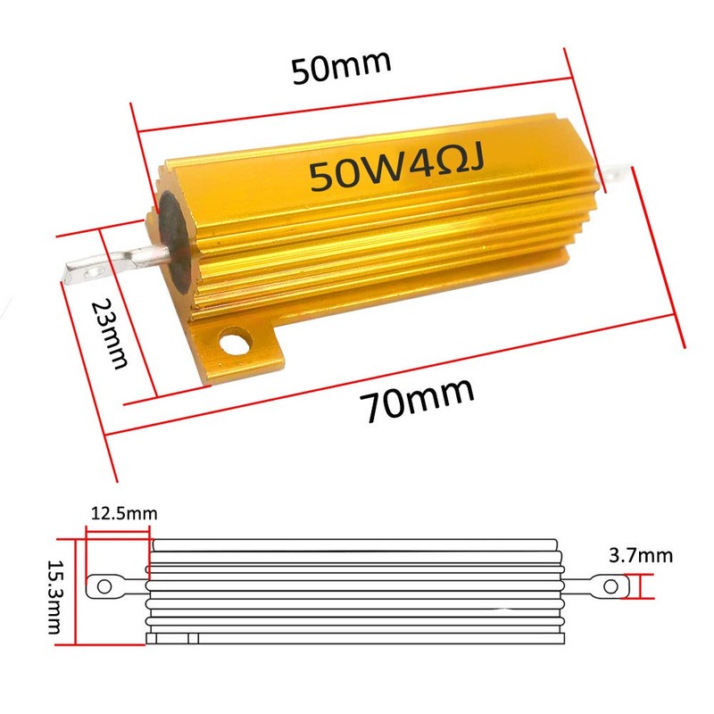 Mdurian 2 x 50 W 4 Ohm 5% Aluminium Casing