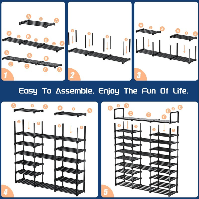 Mavivegue 10 Tiers Shoe Rack Tall Shoe Organizer Shoe Storage