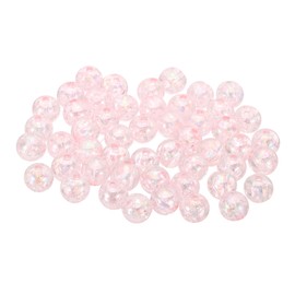 PATIKIL 10mm Acrylic Beads, 200pcs Cute Beads Bulk Spacer Bead Bubble Crackle Sparkle Beads Crystal Plastic Candy Round Bead for Making Necklace Earring Craft,Pink
