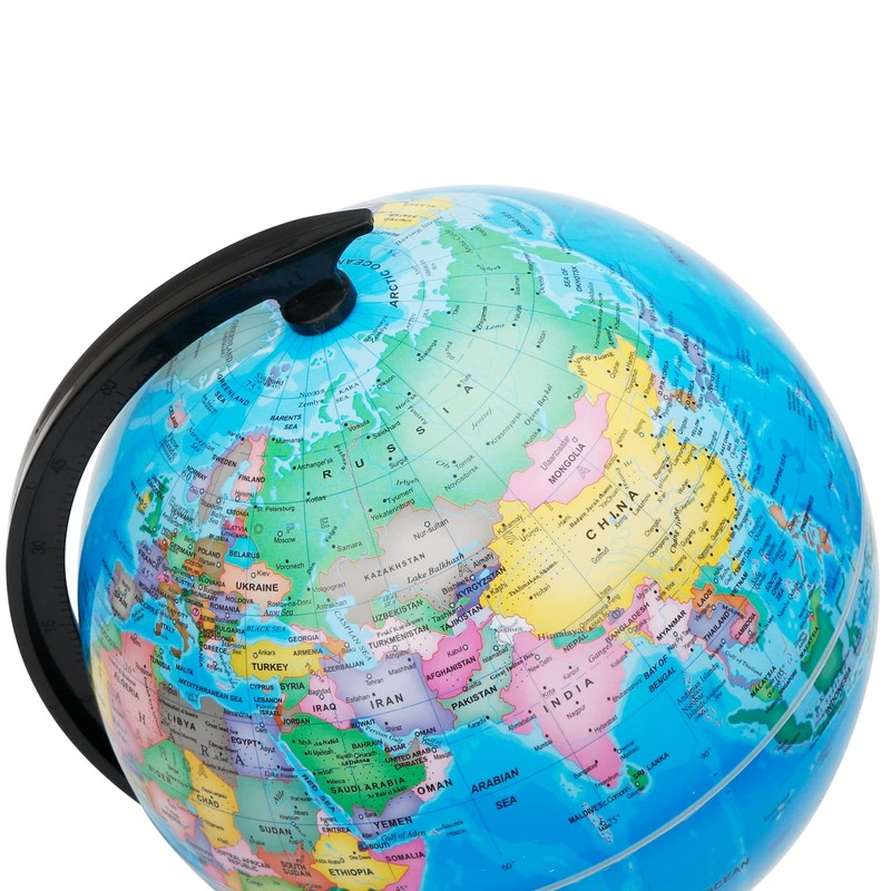Exerz 8" World Globe - Political Map Educational- Self Assembled