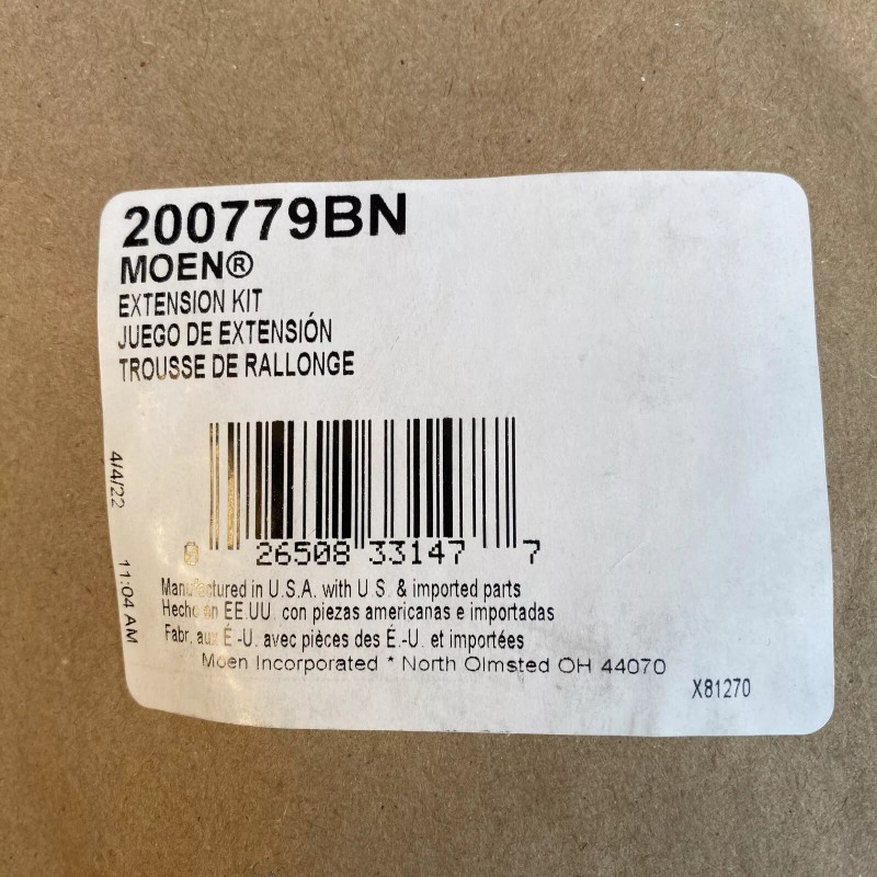 Moen 200779bn Moen Extension Kit brushed nickel. MSRP $73.70 NEW