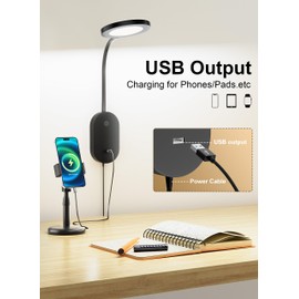 deeloop LED Wall Mounted Reading Light for Bed, Book Light for Wall Bedside Lamp with USB Output, 4 Hour Auto-Off Timer Lights，Eye-Caring Reading Lamp with 5 Dimmable 360° Rotation Headboard Light