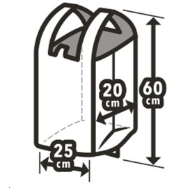 CR-800 Core Long Wastebaskets with Hands, Plastic Bags, White, Translucent, Height 23.6 x Width 9.8 inches (60 x 25 cm), Gusset 7.9 x 0.009 inches (20 x 0.023 mm), Recycled Materials, 30% Trash Bags, 60 Pieces