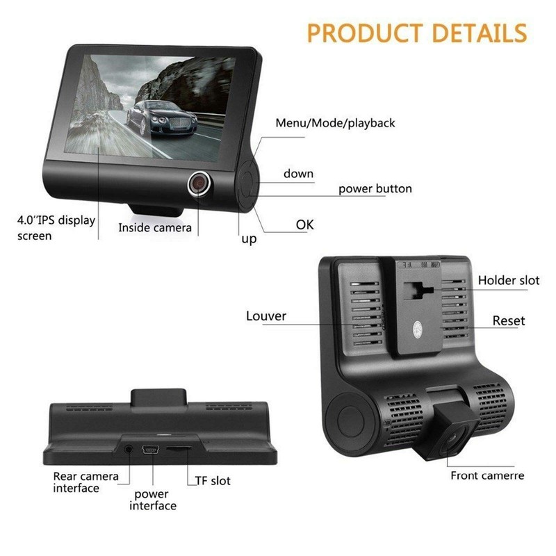 Baceyong 1080P Dash Cam Front and Rear View Video Recorder