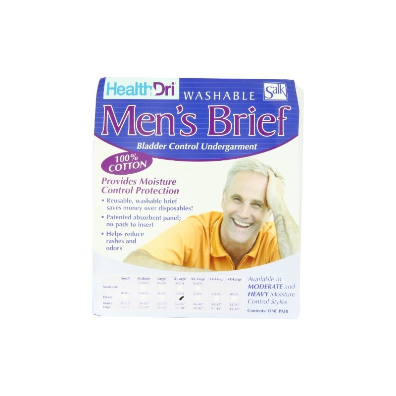 Salkorporated Healthdri Men's Heavy Cotton Brief, X-Large, 0.3 Pound