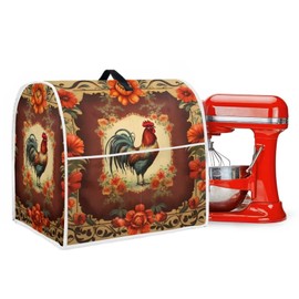 Pointodoor Kitchen Aid Mixer Cover Chicken Flower Rooster Stand Mixer Cover Dust Cover with Top Handle and Pocket，Small Appliance Accessories-Small