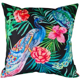 Olivia Rocco Pack of 2 Waterproof Cushion Cover Outdoor Garden Breathable Decorative Cushions Covers for Patio Bench Sofa Furniture Indoor Living Room Bed Chair Scatter (Peacock, 43 x 43 cm)