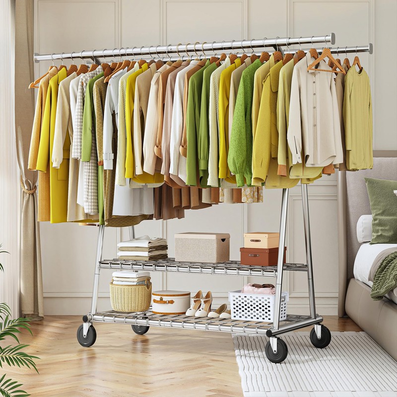 Raybee 78" W Clothes Rack Loads 441 LBS, Clothing Racks