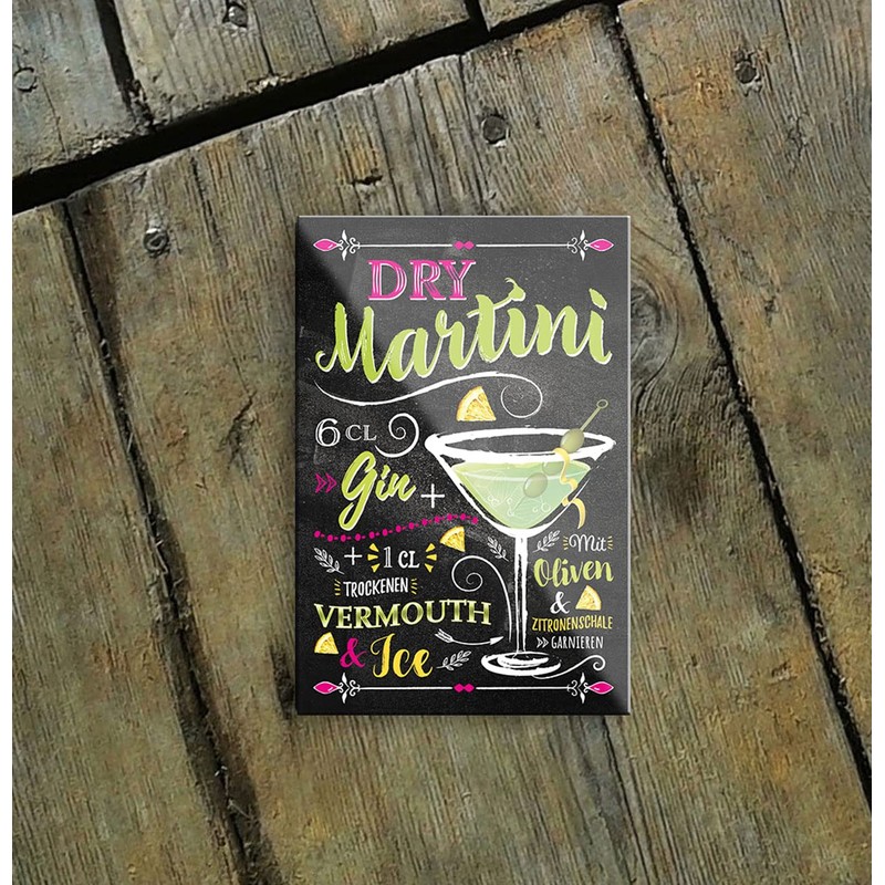 schilderkreis24 Cocktail Recipe Magnet Alcohol Spirits Decorative Fridge Magnet Humour