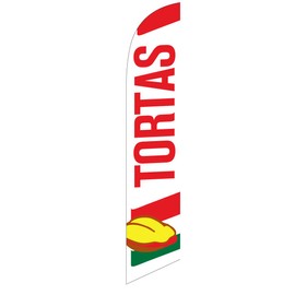 Tortas Mexican Restaurant Feather Banner Swooper Flag, Replacement Flag Only