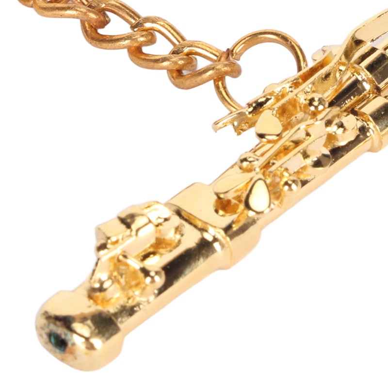 Mini Bassoon Shape Key Chain Adorable Brass Key Ring Pendant