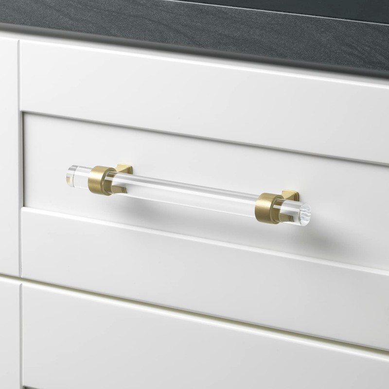 GlideRite Hardware 4718-160-SG-10 6-5/16 in. CC Clear Acrylic Cabinet Drawer