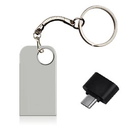 1TB USB 3.0 Flash Drive High Speed Transmission USB Memory Stick (Type-C Adapter Included) Small Lightweight Fast Data Transfer, Body for Android / PC / Laptop (Silver)
