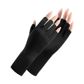 Fukufuku Women's Fingerless Gloves, UV Protection, Tanning, Women's, Short, Gloves, Smartphone Compatible, UV Protection, UPF50+, Cool to Touch, Ultraviolet Protection, Thin, Stretchable, For Cycling