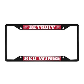 FANMATS 31381 Detroit Red Wings Metal License Plate Frame Black Finish