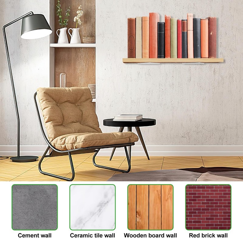 Pack of 4 Floating Shelf Brackets, Invisible Triangle Wall Brackets,