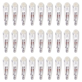 SUNNYCLUE 70Pcs 2 Inch 5 cm Snap Silver Hair Clips Metal Snap Clip Barrettes with Glue Pad Small Cute Alloy Hair Clip Thin Hairpin Holder Findings Crafts for Women Hair Clips DIY Crafting Accessories