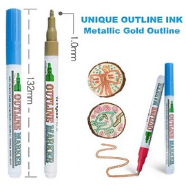 SAYEEC Double Line Outline Pens,18 Colors Fluorescent Glitter Metallic Highlighter Drawing Painting Doodling Pen for Christmas Greeting Card,Scrap Booking,DIY Art Craft