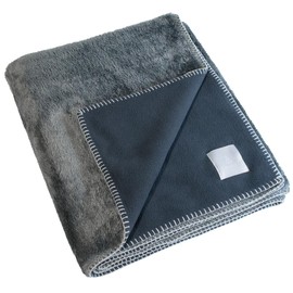 Tabarat Men's Desk Work Fleece Flannel Boa Brand, Large, 31.5 x 55.1 inches (80 x 140 cm) (Charcoal)