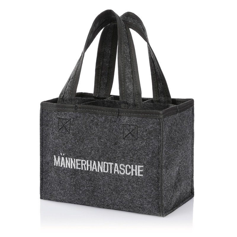 Nordstern Men's Felt Handbag with 6 Compartments - 24 x