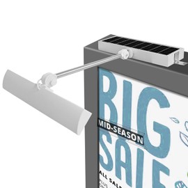 Kayiune Commercial Solar Billboard Lights Sign Lights 8.5W Solar Panel 210pcs Super Bright LED 1300 Lumens Waterproof Easy Installation, White