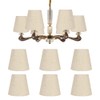 6Pcs Chandelier Lamp Shades, Modern E14 Clip On Natural Burlap