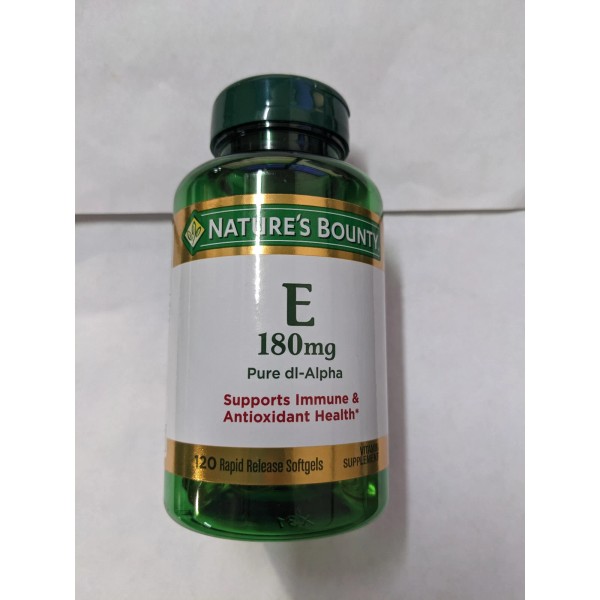 Nature's Bounty Vitamin E 180mg Pure DL-Alpha, 400 iu 120