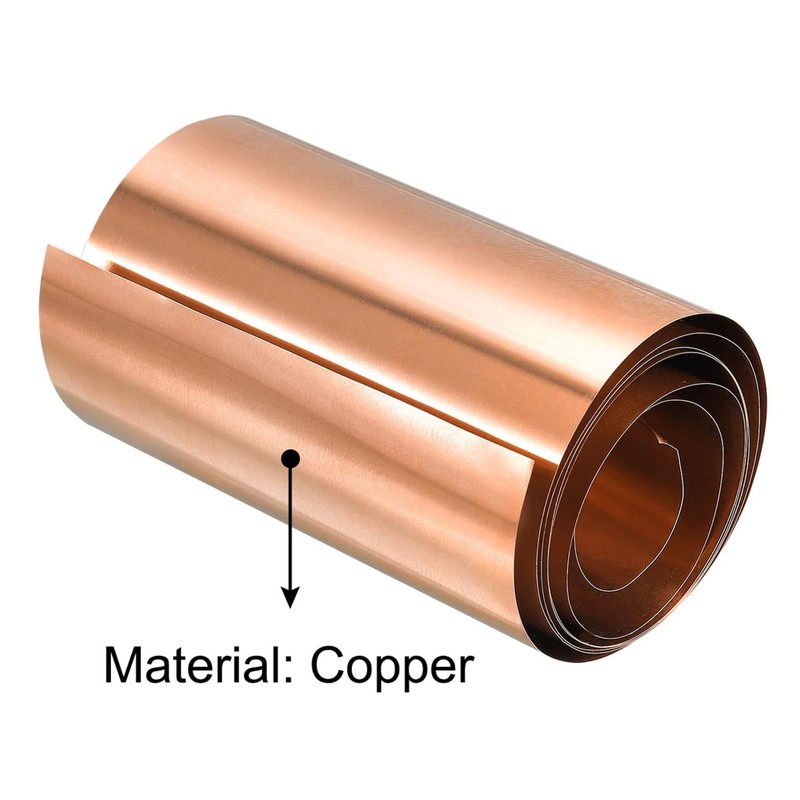 TA-VIGOR 1Pcs Copper Sheet Roll, 2000mm x 100mm x 0.02mm